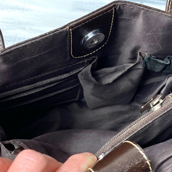 Wilson’s Leather Vintage Y2K Brown Leather Satchel “Maxima” Tote Handbag Purse - Picture 10 of 16